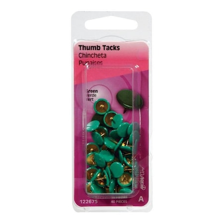 Hillman Hillman Green Push Pins 40 pk 122675